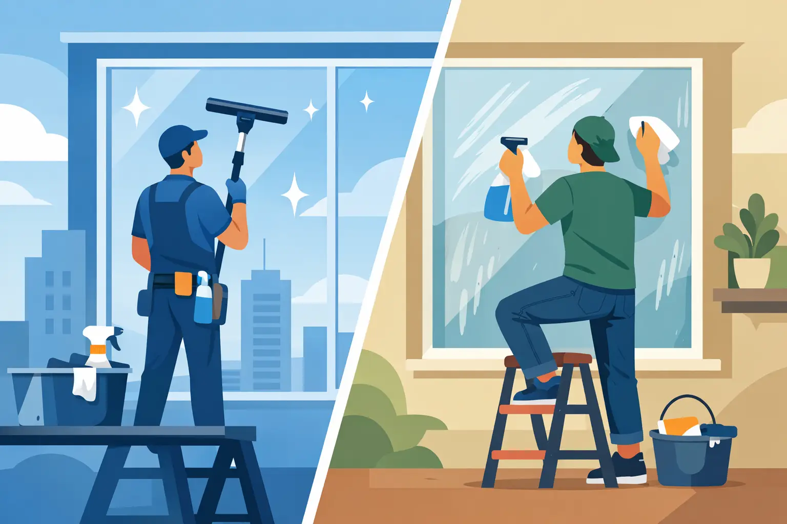 Professional Window Cleaning vs DIY