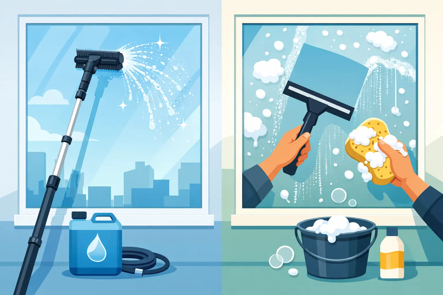 Pure Water vs Soap Window Cleaning