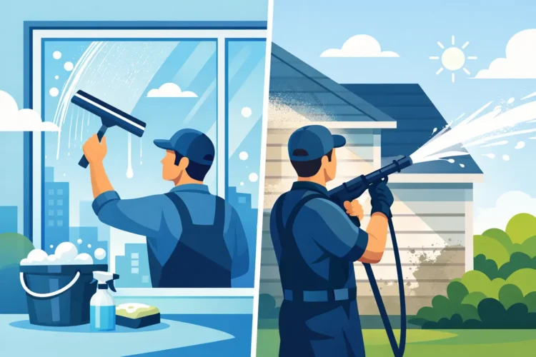 Window Washing vs Pressure Washing