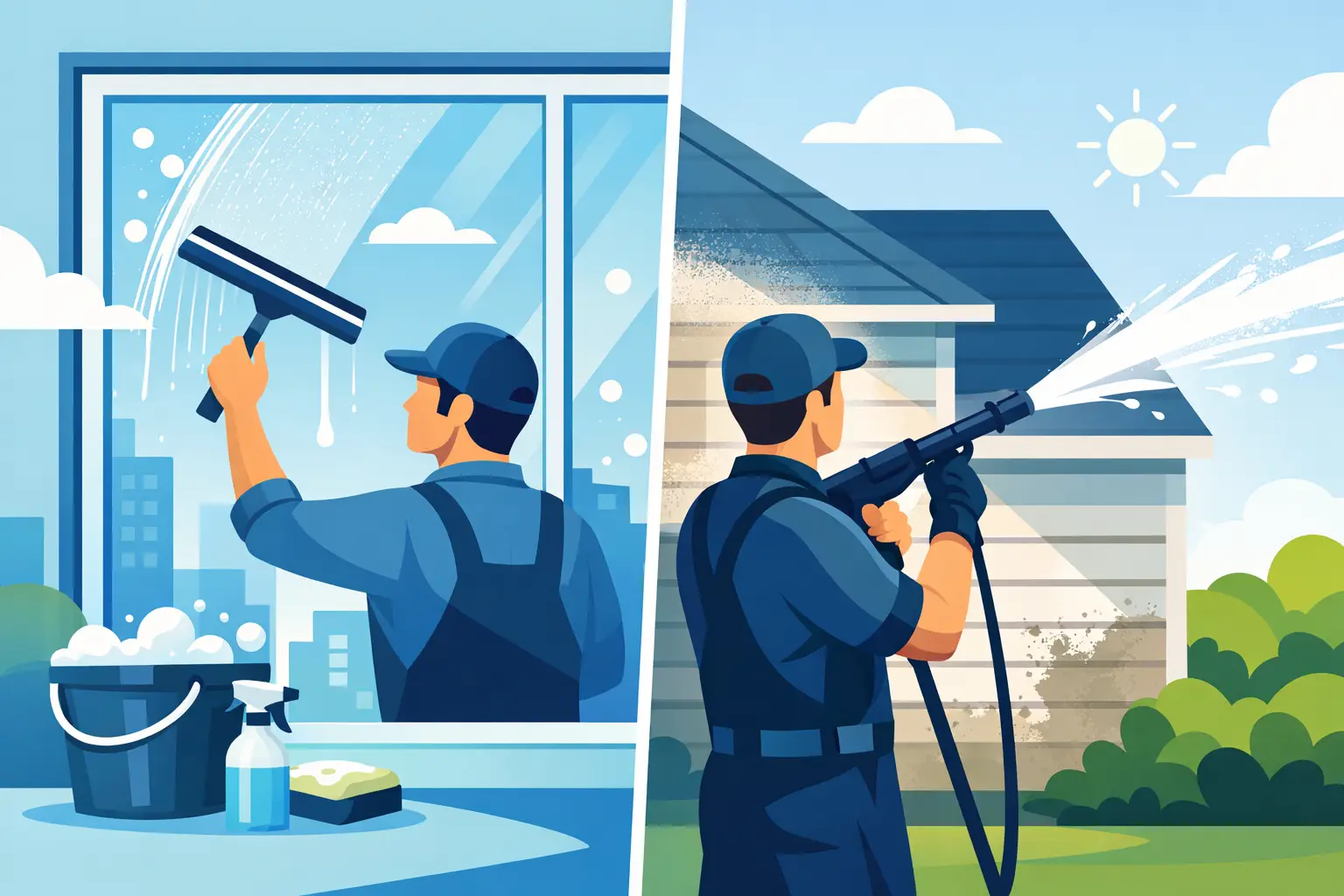Window Washing vs Pressure Washing
