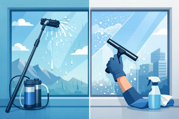 Pure Water Cleaning vs Squeegee