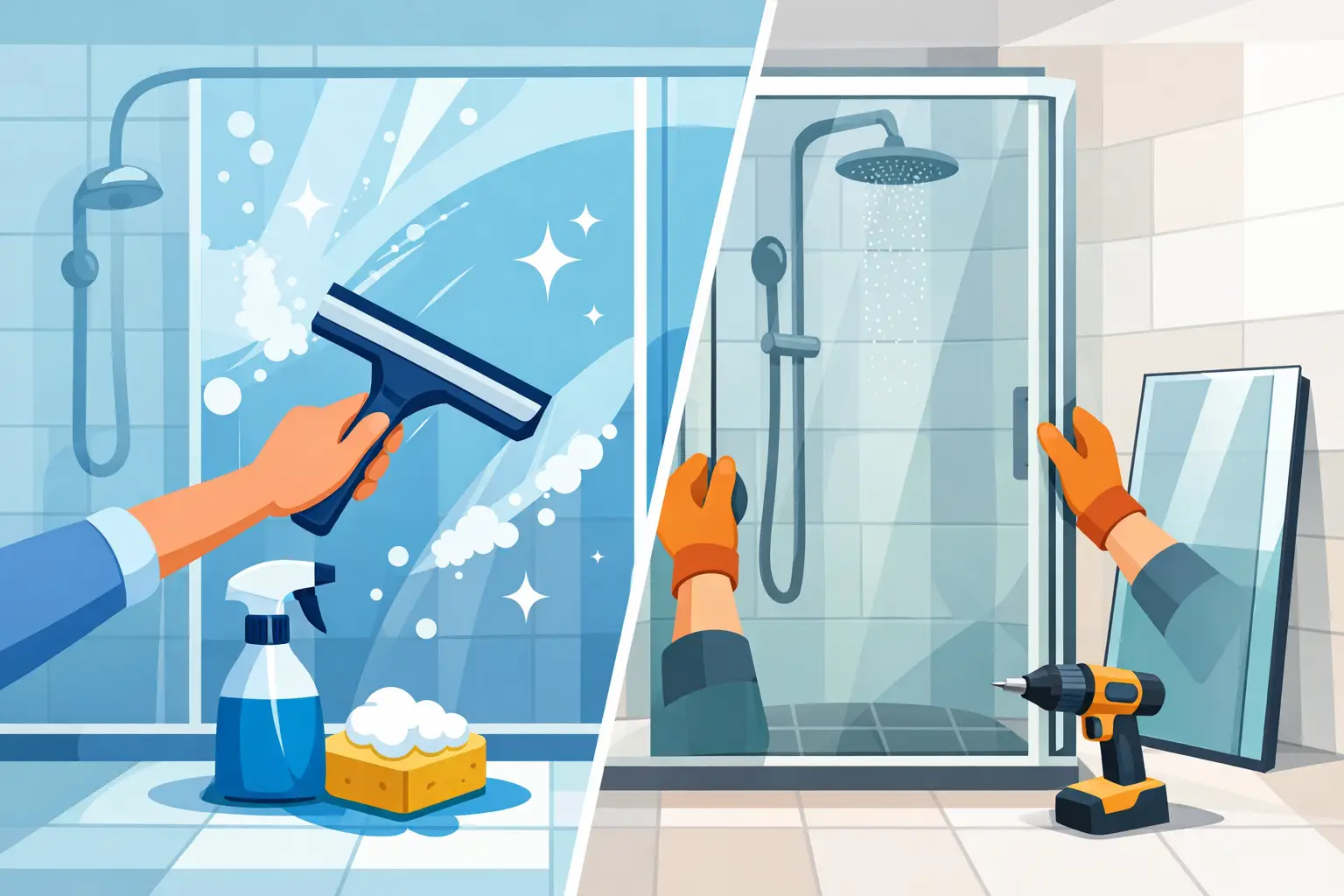 Shower Door Cleaning Versus Replacement