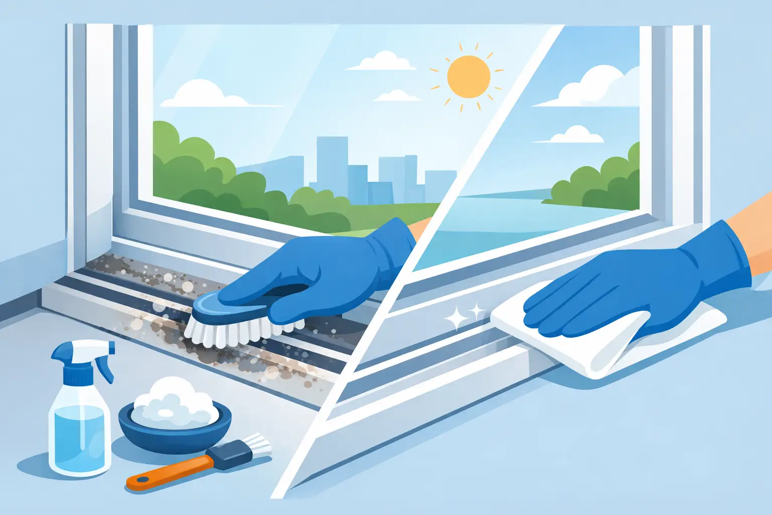 How to Clean Window Tracks Without the Grime