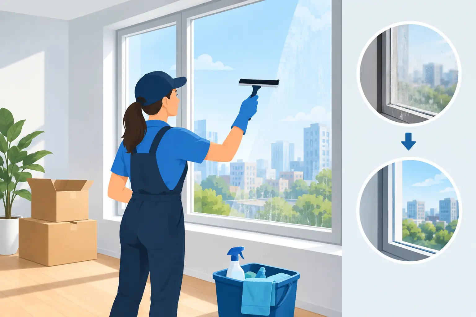 Move Out Window Cleaning Example: What to Expect