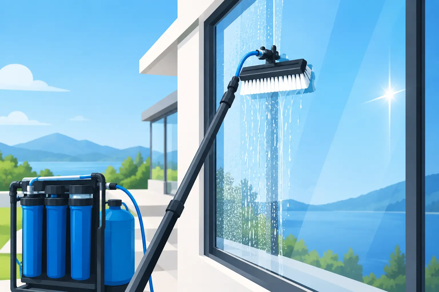 Pure Water Window Cleaning for a Spot-Free Shine